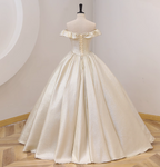 Elegant Vintage One-Shoulder Ruffle Shiny Satin Ball Gown Evening Dress Sweet 16 Dress