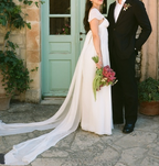 Elegant White A-Line Bride Gowns Enchanted Chiffon Luxury Wedding Dress