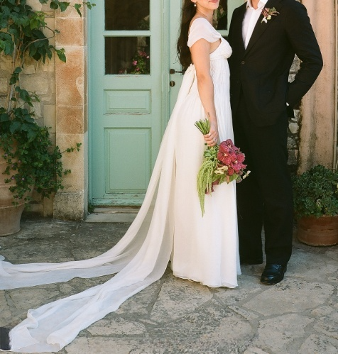 Elegant White A-Line Bride Gowns Enchanted Chiffon Luxury Wedding Dress