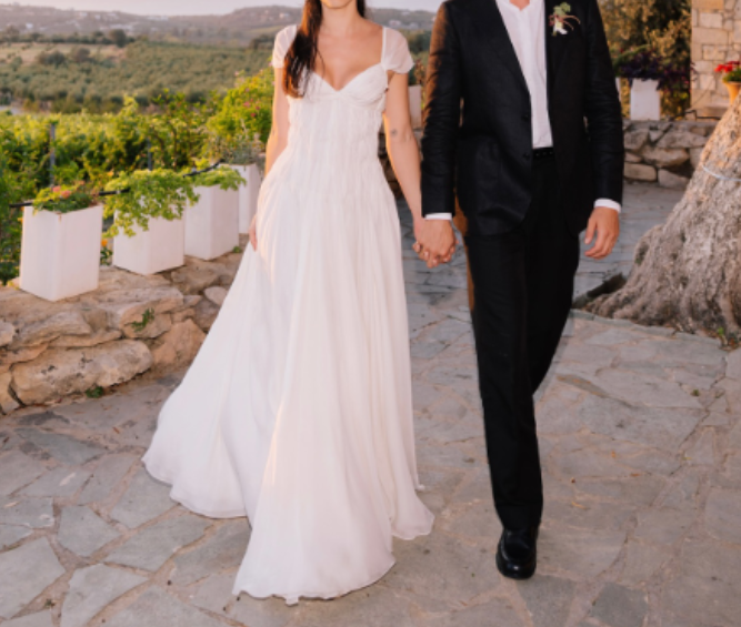 Elegant White A-Line Bride Gowns Enchanted Chiffon Luxury Wedding Dress