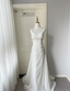Elegant White Deep V-Neck Beaded Chiffon Prom Dress Evening Dress