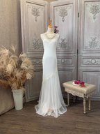 Elegant White Mermaid Sleeveless Beaded Chiffon Long Prom Dress Evening Dress