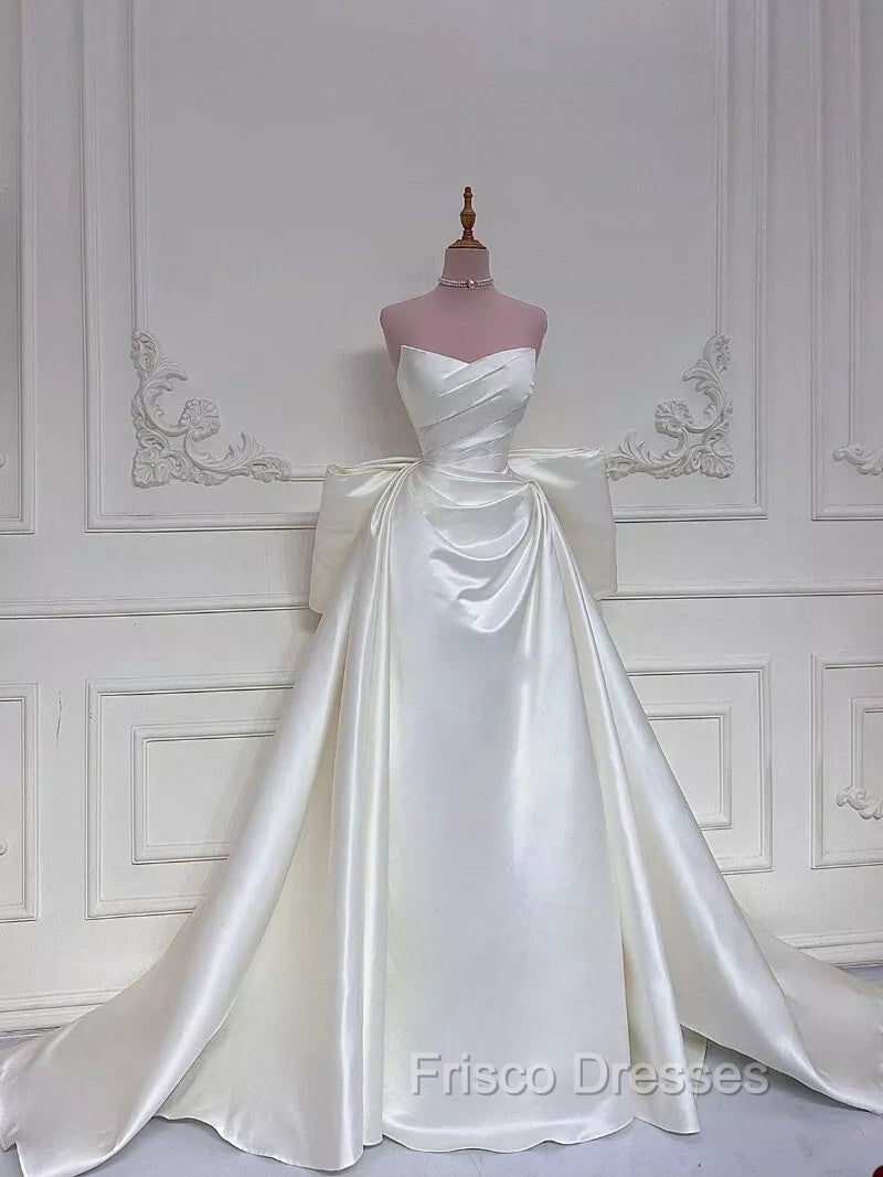 Elegant White Wedding Dress With Train Mermaid Bridal Gowns