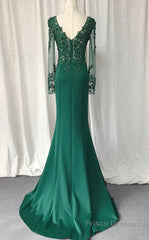 V-Neck Lace Top Mermaid Long Prom Dress