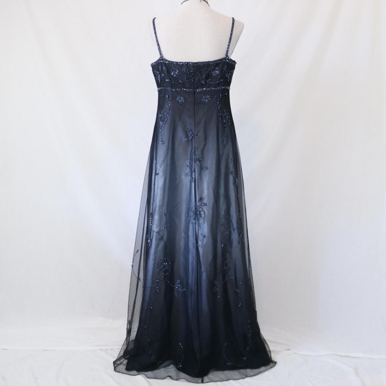 Empire Dress Vintage Silver And Black Glitter Ombre Beaded High-Waisted Long Tulle Prom Dress Evening Dress Party Dress