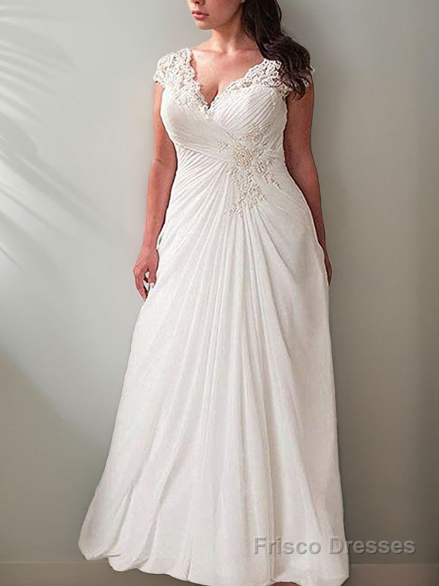 Empire Sweetheart Sweep Train Chiffon Wedding Dresses Main image