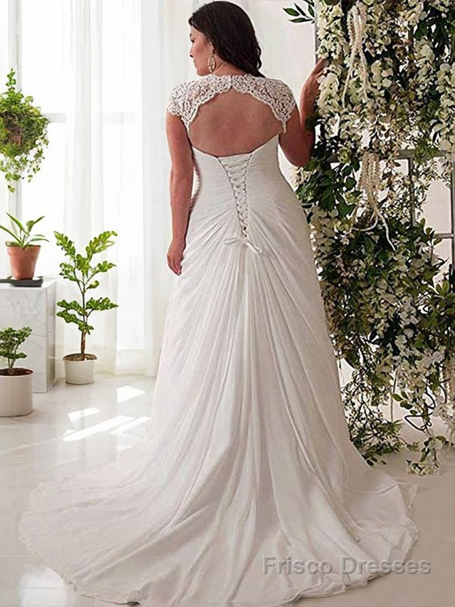 Empire Sweetheart Sweep Train Chiffon Wedding Dresses Secondary image