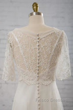 Empire Waist V-neck Tulle A-line Wedding Dress