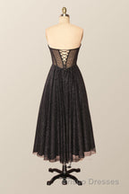 Green Corset A-line Tea Length Dress