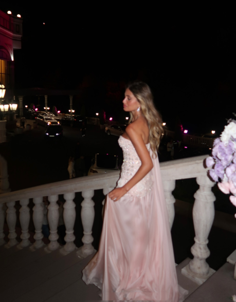 Exquisite Mermaid One Shoulder Pink Chiffon With Silver Beaded Prom Dr Exquisite Mermaid One Shoulder Pink Chiffon With Silver Beaded Prom Dr