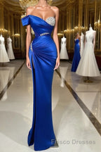 Fabulous Long Sweetheart Split Mermaid Evening Formal Prom Dresses With Beading