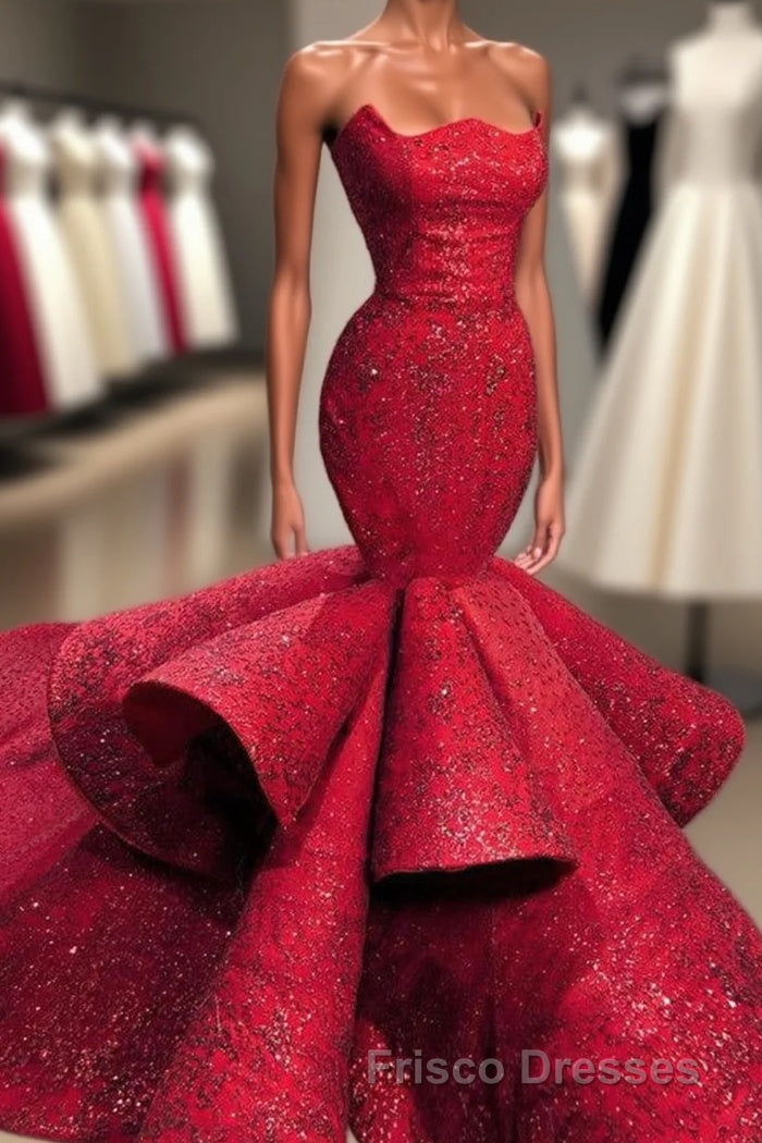 Fabulous Mermaid Strapless Sleeveless Long Formal Prom Dress