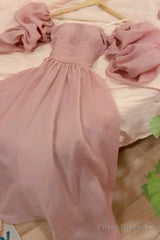 Fairy A Line Pink Long Prom Dresses Evening Dress