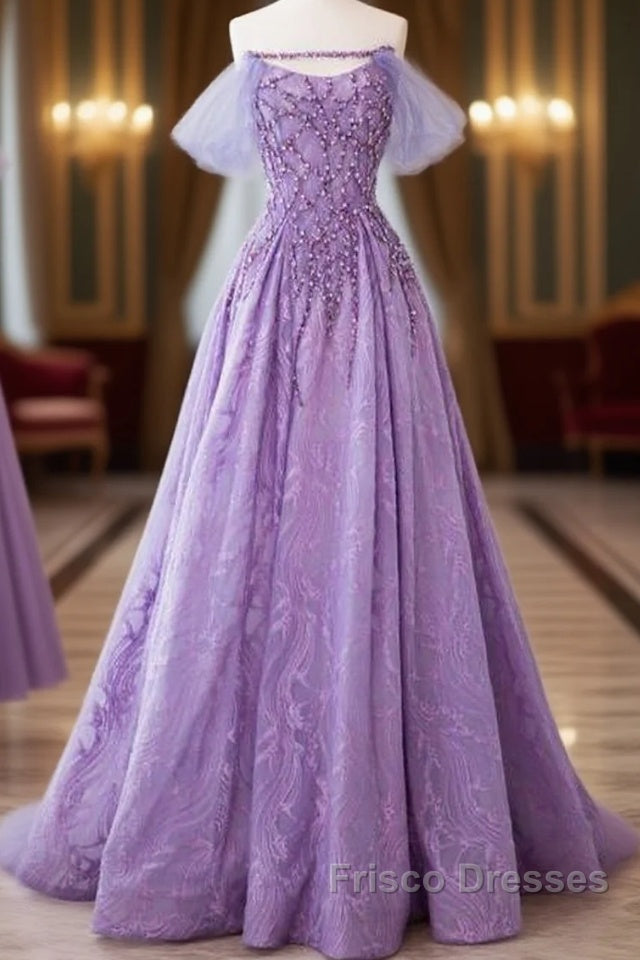 Fairy A Line Strapless Lilac Formal Prom Dress Evening Dress Main image