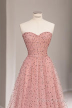 Fairy A Line Sweetheart Pink Long Tulle Formal Prom Dress 22Th Birthday Outfit
