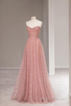 Fairy A Line Sweetheart Pink Long Tulle Formal Prom Dress 22Th Birthday Outfit