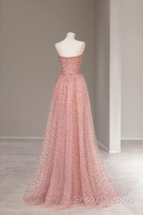 Fairy A Line Sweetheart Pink Long Tulle Formal Prom Dress 22Th Birthday Outfit