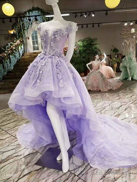 Fairy High Low Off The Shoulder Lilac Prom Dresses Evening Dress Main image