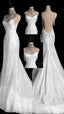 Fairytale Mermaid Wedding Dresses Glittering Straps Backless Wedding Dress