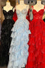 Fairytale Sequin-Embroidery Off-The-Shoulder Tiered Long Prom Dress With Slit