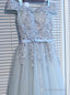 Fancy A-line Scoop Burgundy Short Prom Dress Chic Homecoming Dress