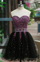 Fancy Sweetheart Lace-Up Short Homecoming Dress With Beading