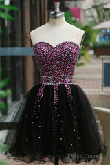 Fancy Sweetheart Lace-Up Short Homecoming Dress With Beading