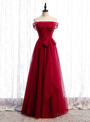 Fancy Tulle Off the Shoulder Beading Prom Dress