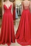 Red Simple Long Formal Prom Dress,Popular Evening Dress,Fashion Winter Formal Prom Dress