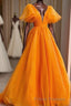 Uniqus Long Formal Prom Dress Orange Formal Prom Dress