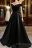 Off Shoulder A Line balck Formal Prom Dress Formal Dress