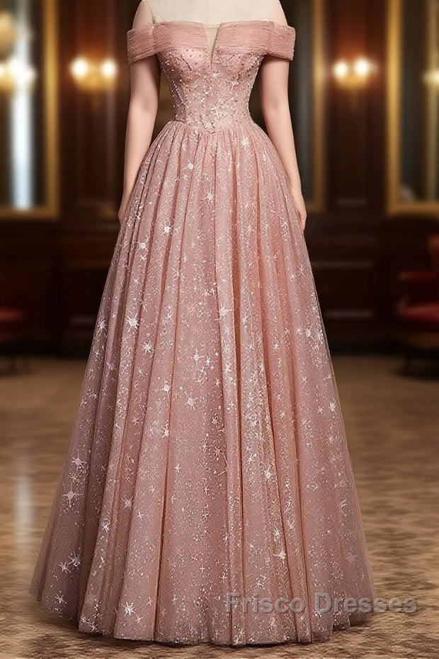 Cute tulle long A line Formal Prom Dress evening Dress