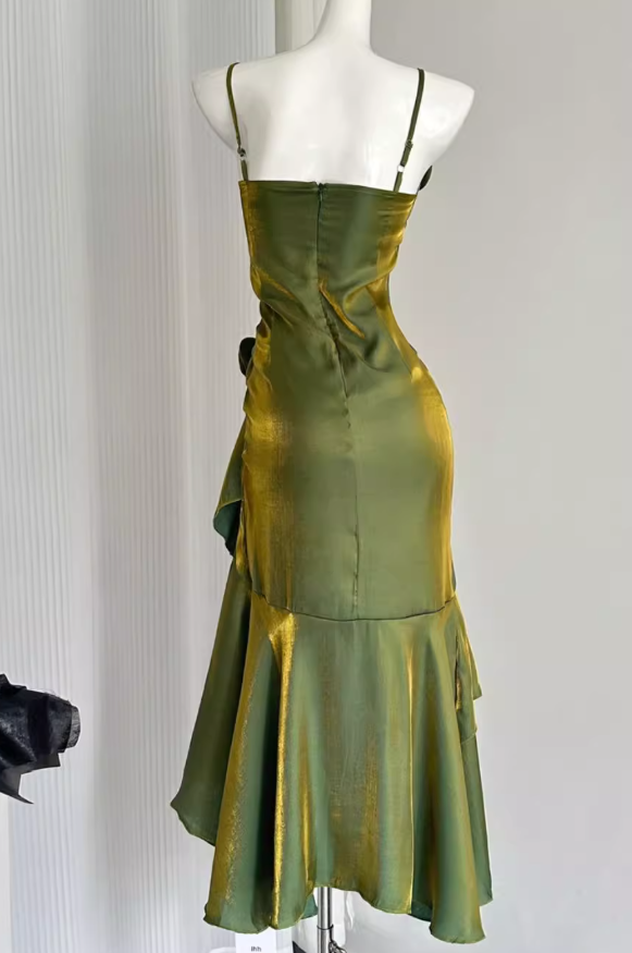Fishtail Ruffled Suspender Dress Birthday Dress