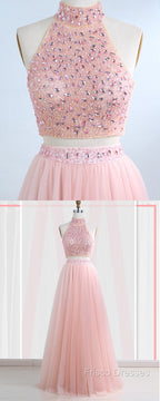 Floor-Length Tulle Sleeveless Formal Prom Dress