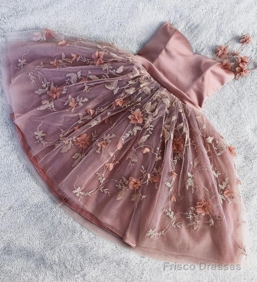 Floral Appliqued Sweet 16 Dress A-line Tulle Homecoming Dress Main image