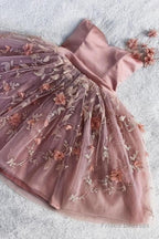 Floral Appliqued Sweet 16 Dress A-line Tulle Homecoming Dress