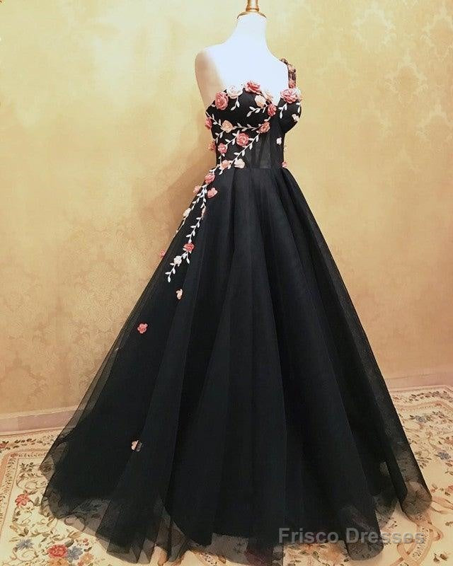 Floral Flowers One Shoulder Prom Dresses Organza Ruffles Main image