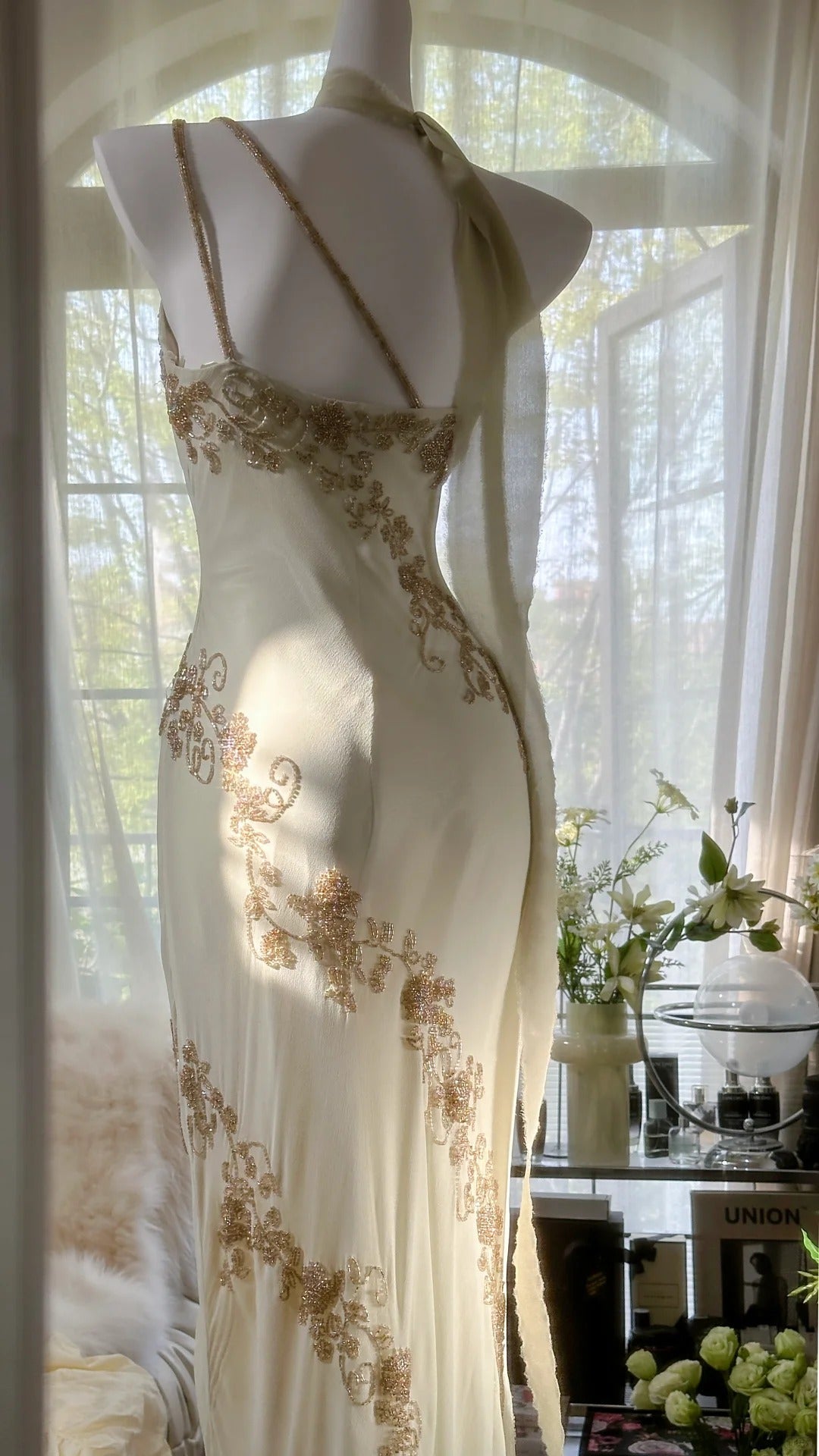 Flowy One Shoulder Chiffon Beaded Elegant Prom Dress