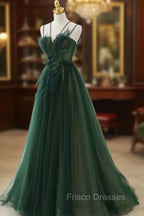 Forest Style Emerald Green Beading Tulle Dress, Formal Prom Dress Fairy,Evening Gown Graduation Party Dress