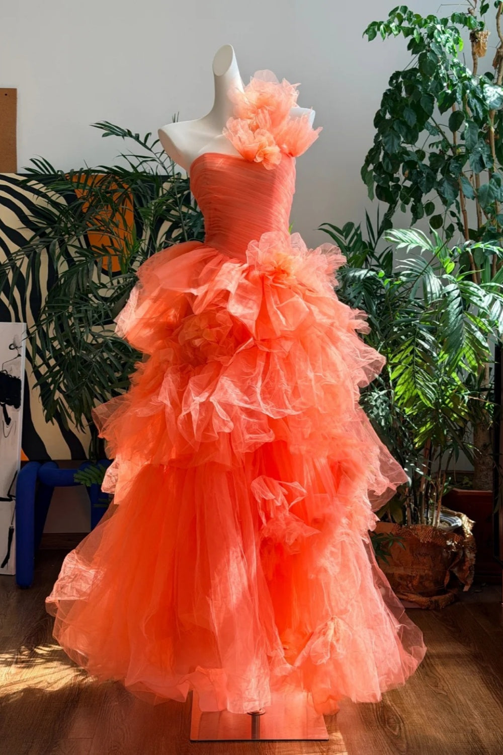 Free Custom Size, Custom Color, New Orange Fairy Long Formal Dress Main image