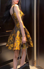 French 3D Flower Sling Dress