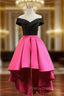 Fuchsia Satin Off the Shoulder  Formal Prom Dress