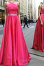 Fuchsia Spaghetti Straps A Line Formal Prom Dress Formal Prom Dress