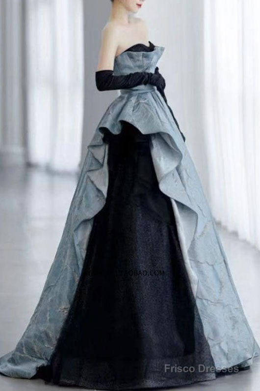 Unique Strapless Floor Length New Arrival Prom Gown, Puffy Evening Dress Main image