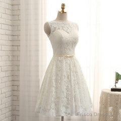 A Line Lace Prom Homecoming Dresses, Short
