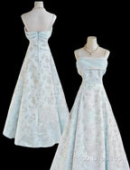 Gentle Blue A-Line Spaghetti Strap Satin Chiffon Long Formal Prom Dress Birthday Dress Graduation Formal Prom Dress