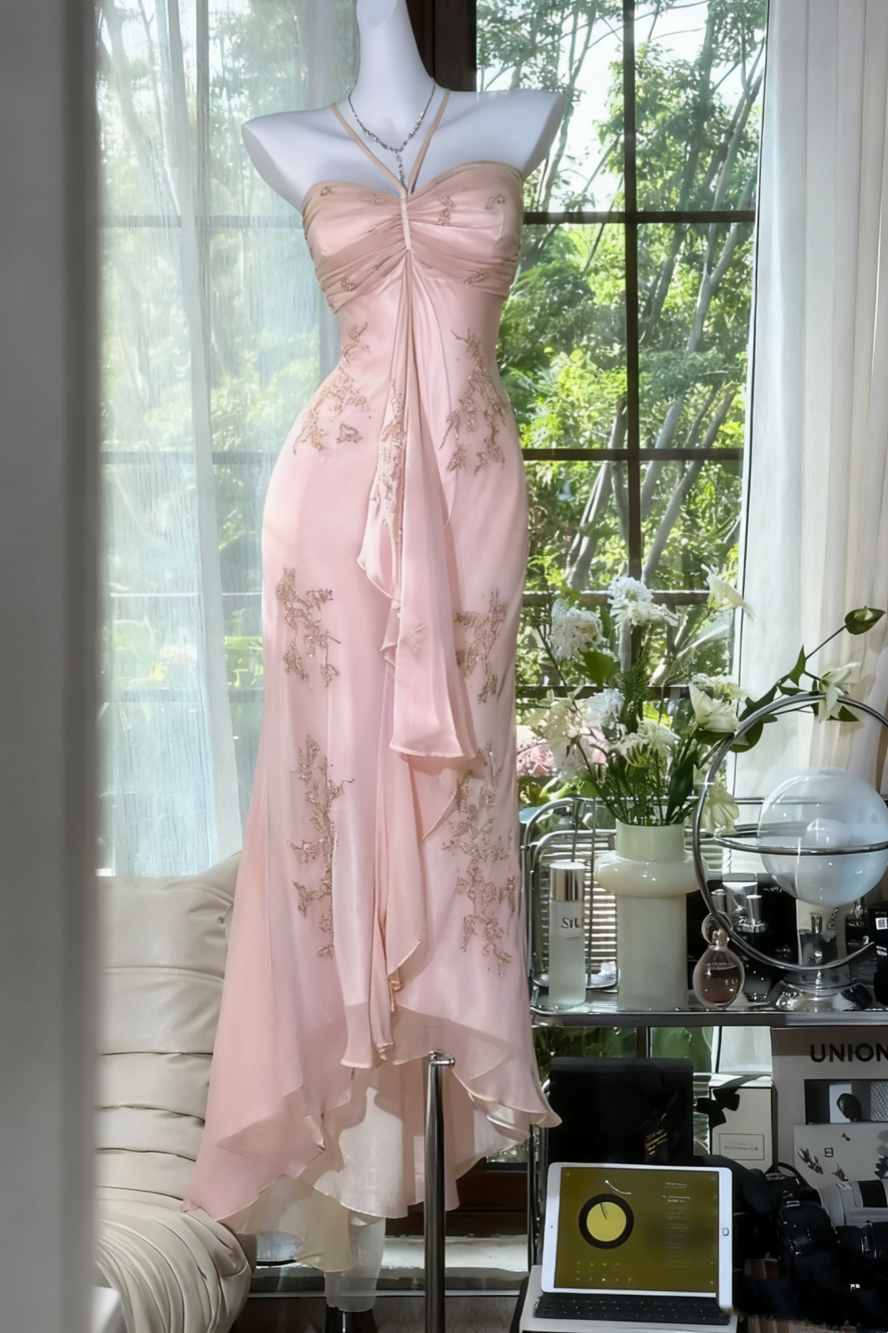 Green Beaded Exquisite Gorgeous Long Chiffon Prom Dress Evening Dress Party Dress