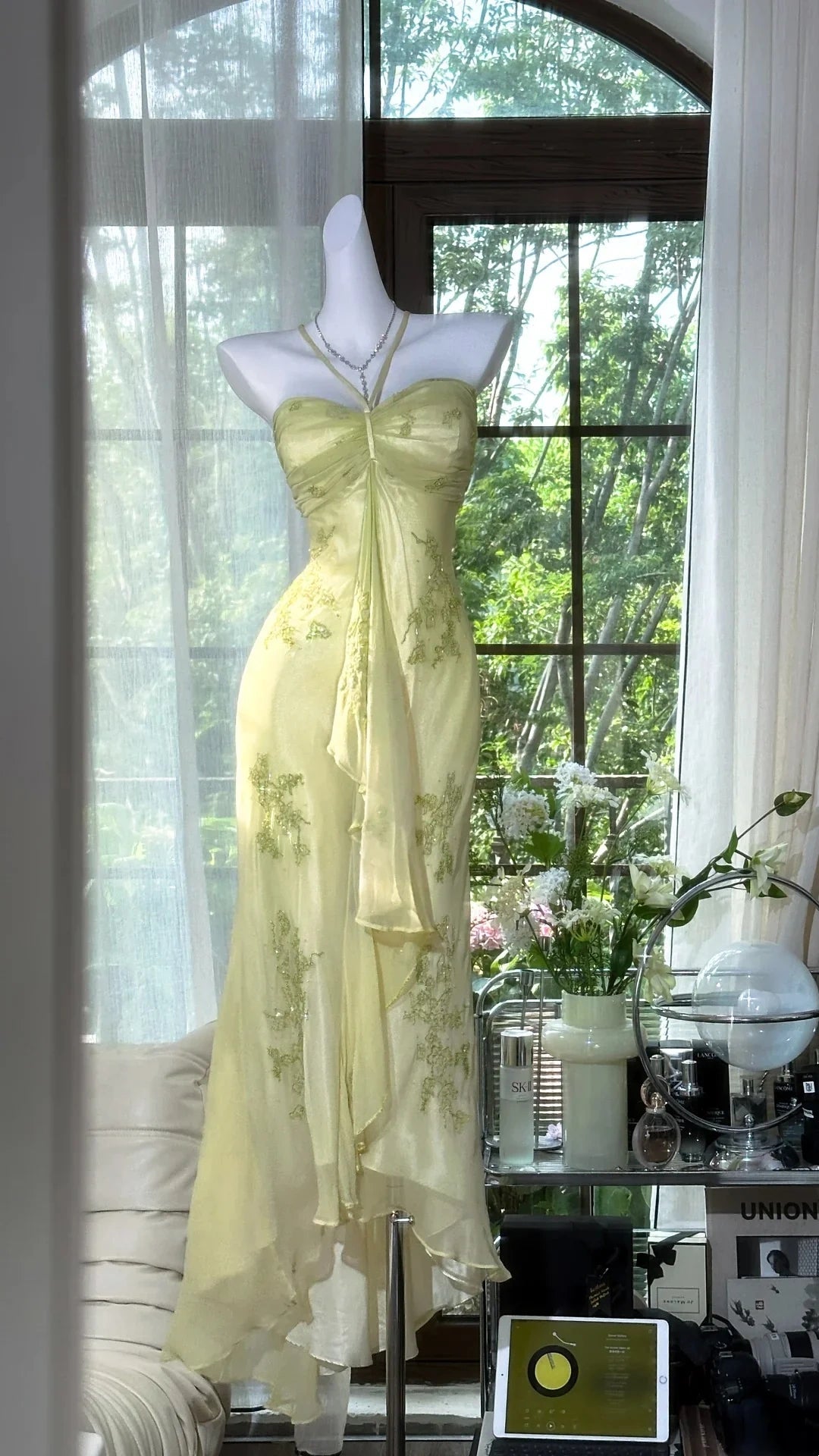 Green Beaded Exquisite Gorgeous Long Chiffon Prom Dress Evening Dress Party Dress