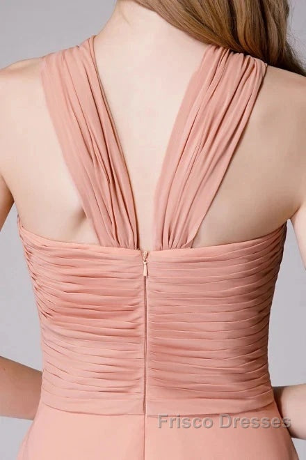 Glam Blush Pink Formal Prom & Wedding Dress-Sweet 16 Chiffon Evening Gown For Graduation & Quinceanera