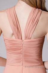 Glam Blush Pink Formal Prom & Wedding Dress-Sweet 16 Chiffon Evening Gown For Graduation & Quinceanera